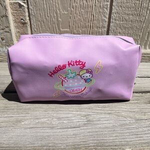 Hello Kitty Tokyo pink purple makeup pencil bag with zipper closure